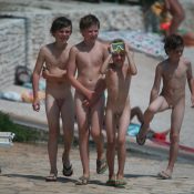 Boy Nudist Shore Walking