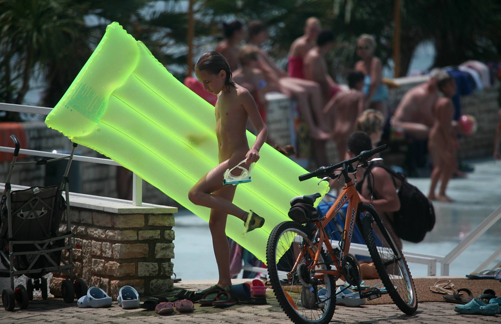 Nudist Pics Neon Inflatable Water Toy - 1