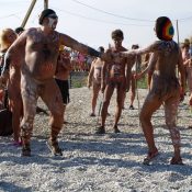 Nudist Event Host Dancing