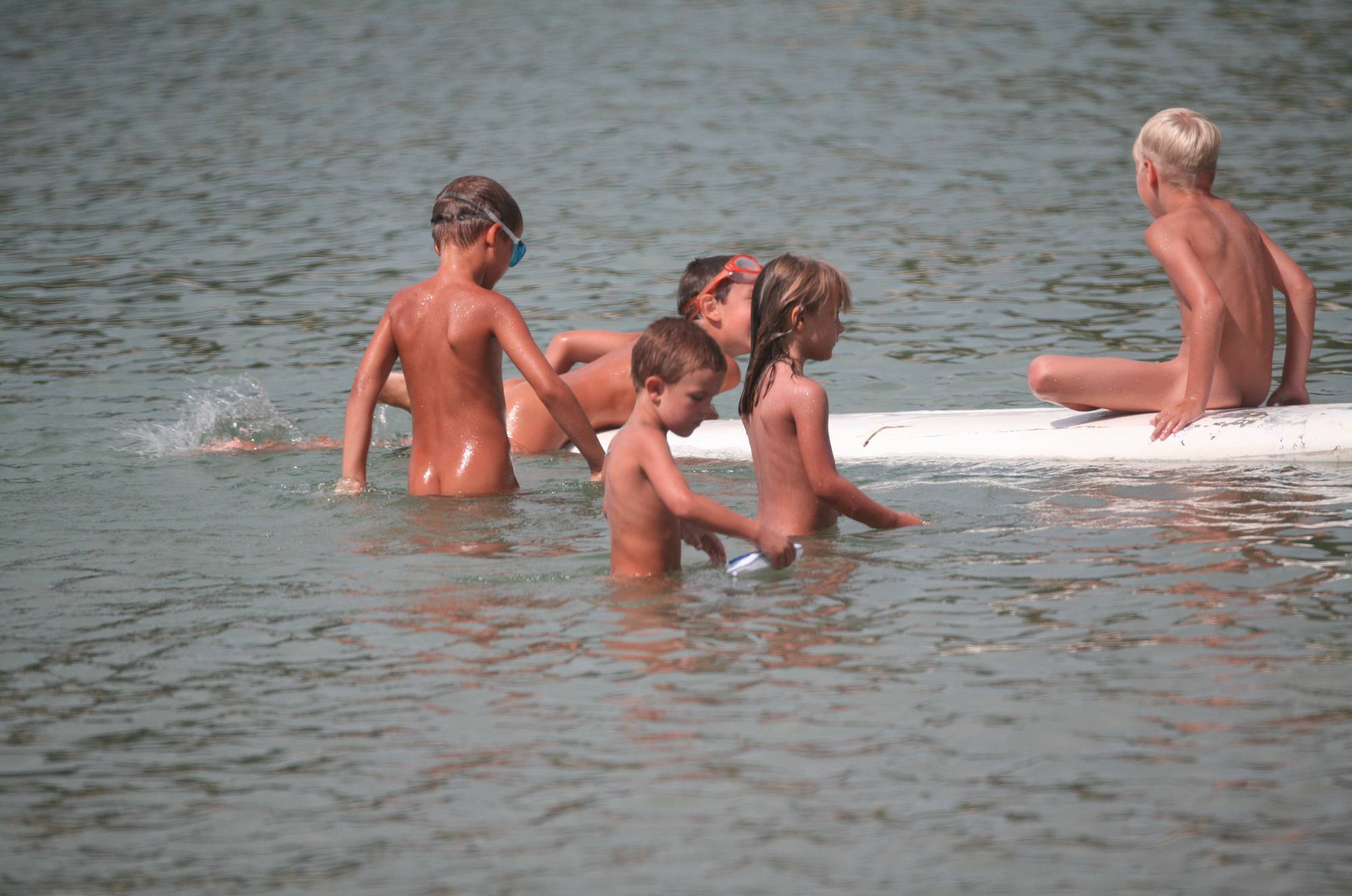 Nudist Gallery Several Kids On Surfboard - 1